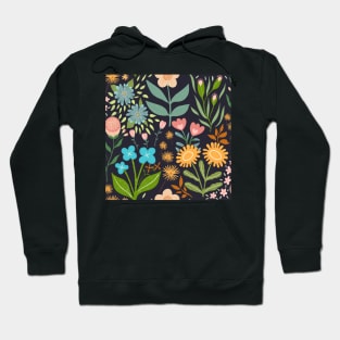 Flower garden on black Hoodie